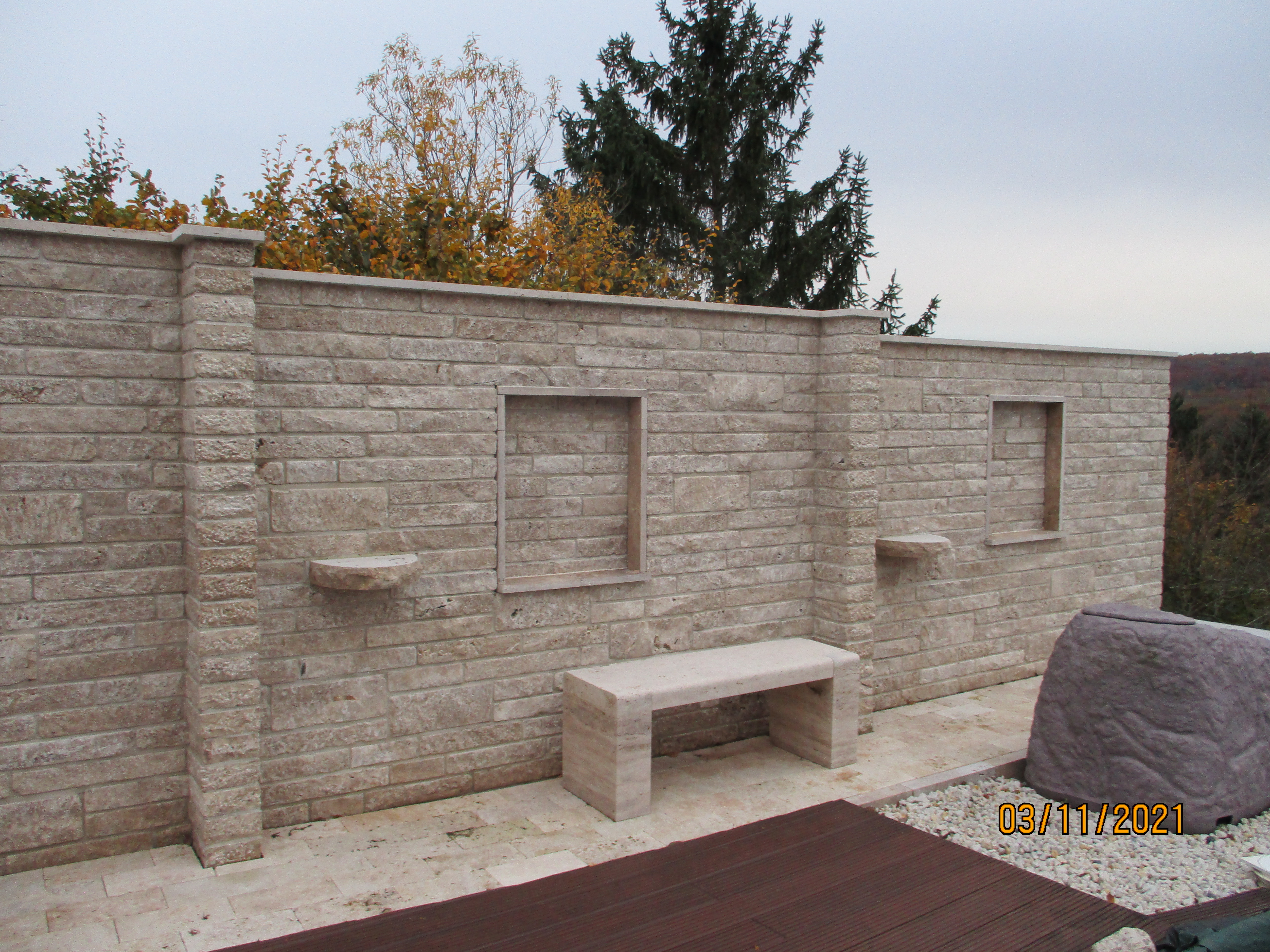 Travertin Verblender 10 cm